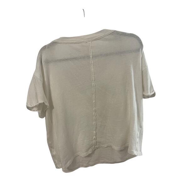 Free People Lyla Cotton Crochet Cut Out Tee Short Sleeve Boho Coastal Summer S - Picture 11 of 13